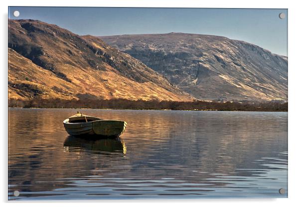Boat on Loch Maree Acrylic by Jacqi Elmslie