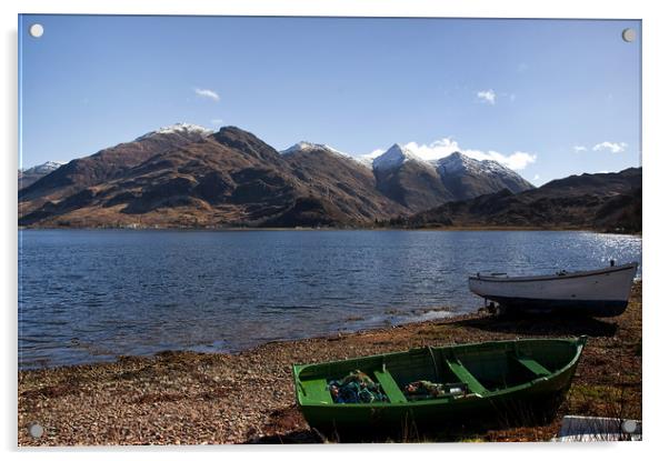 Green Boat by Loch Duich Acrylic by Jacqi Elmslie