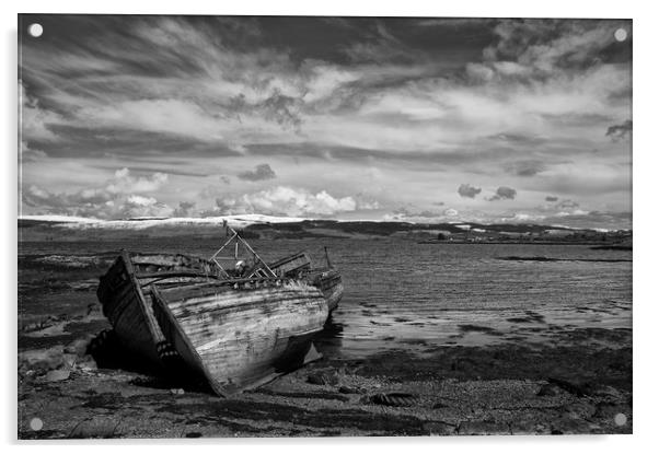 Boat Graveyard Isle of Mull Acrylic by Jacqi Elmslie