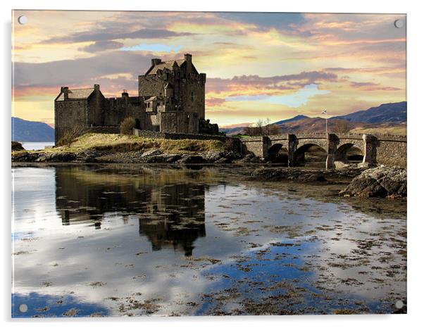 Eilean Donan Castle Dornie Scotland Acrylic by Jacqi Elmslie