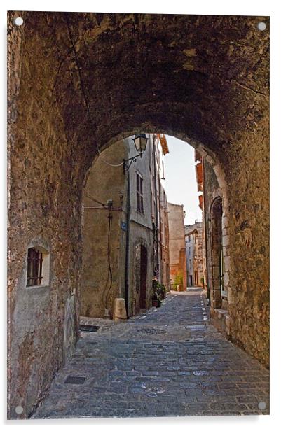Old French Alleyway Acrylic by Jacqi Elmslie