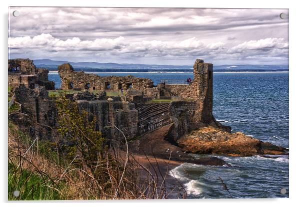 St Andrews Castle Ruins Acrylic by Jacqi Elmslie