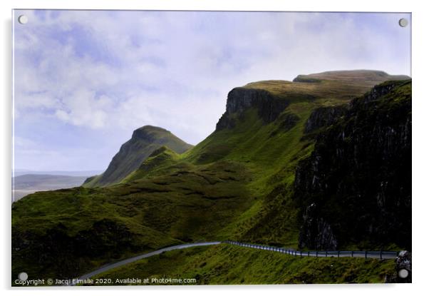 It's A Long Climb Up The Quiraing Acrylic by Jacqi Elmslie