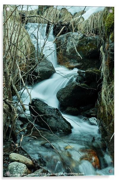 winter waterfall Acrylic by john williams