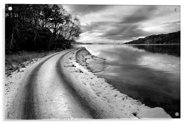 A Drive By The Loch Acrylic by Jim kernan