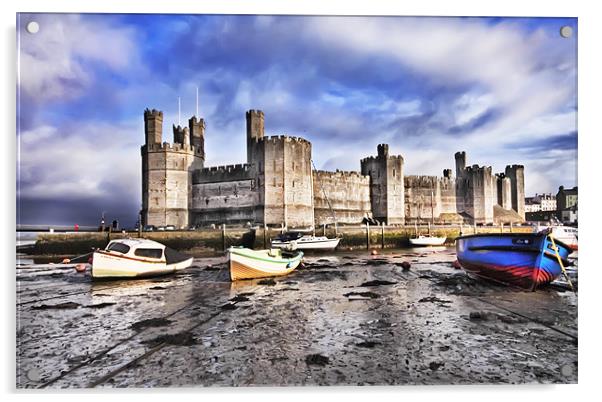 The Castle At Caernarfon Acrylic by Jim kernan