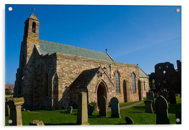 St. Mary’s Church, Lindisfarne Acrylic by Geoff Pickering