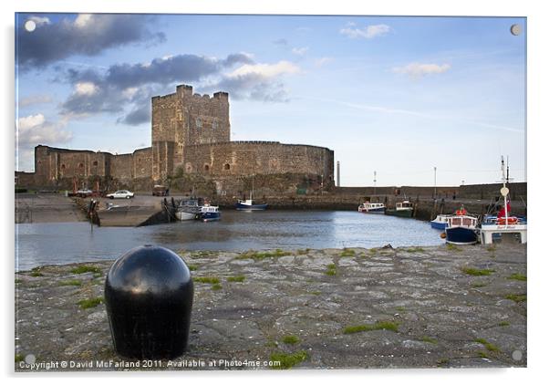 Carrickfergus Castle and historic harbour Acrylic by David McFarland
