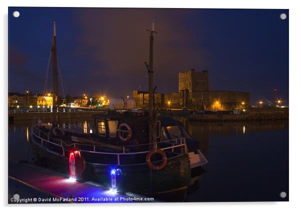 Carrickfergus Castle Mooring Acrylic by David McFarland