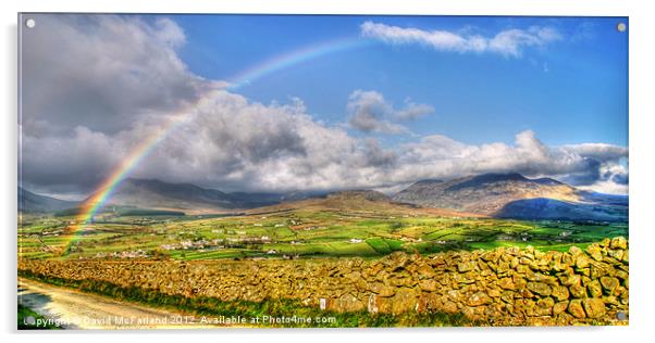 Sunlit Mountains of Mourne Acrylic by David McFarland