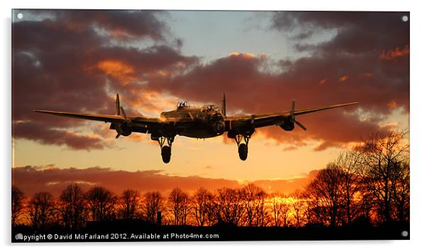 Dawn Arrival of Lancaster Bomber Acrylic by David McFarland