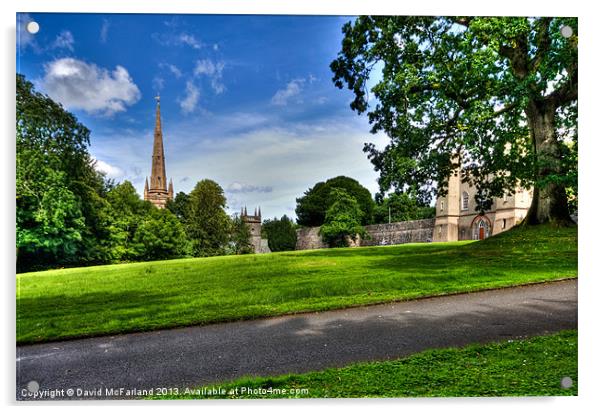 Royal Hillsborough Fort and Church Acrylic by David McFarland