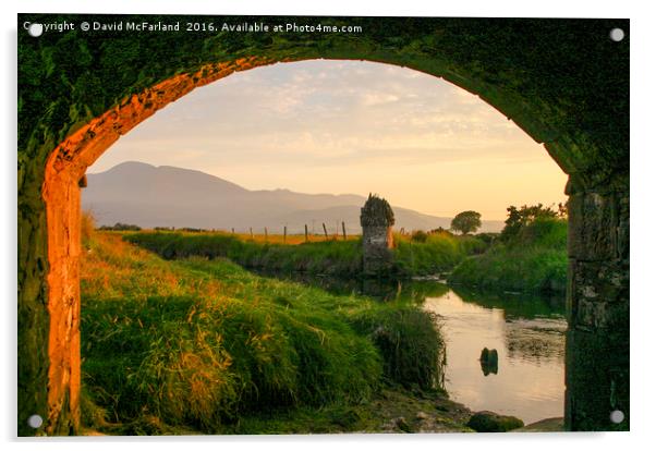 Twilight in the Mourne Mountains Acrylic by David McFarland