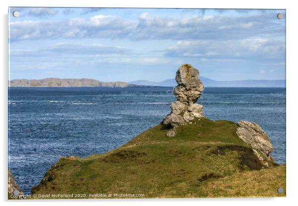 Kinbane Head rock stack, Northern Ireland Acrylic by David McFarland