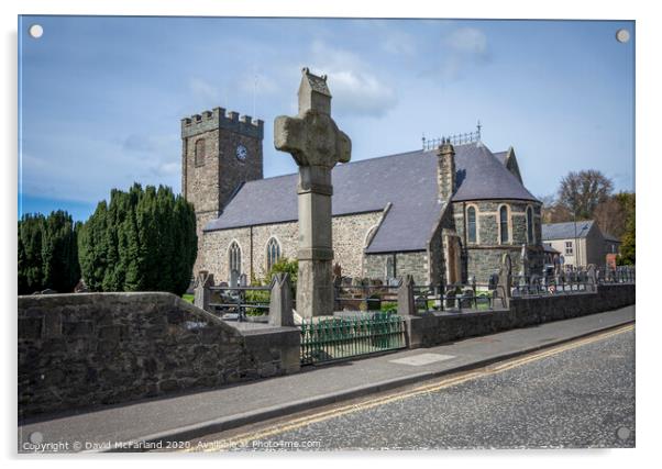 Dromore Cathedral and Cross, Northern Ireland Acrylic by David McFarland