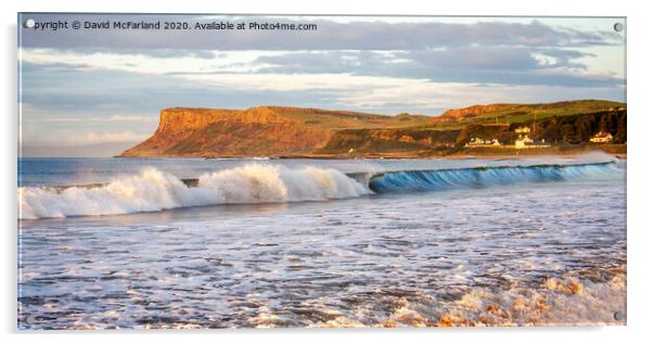 The tide surges at Ballycastle, Northern Ireland Acrylic by David McFarland