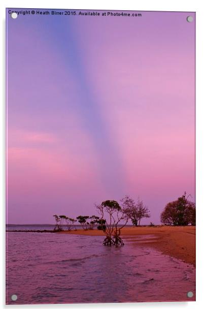 Streaky Pink Sunset Acrylic by Heath Birrer