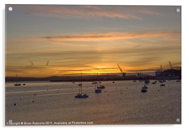 Sunrise Falmouth Docks Acrylic by Brian Roscorla