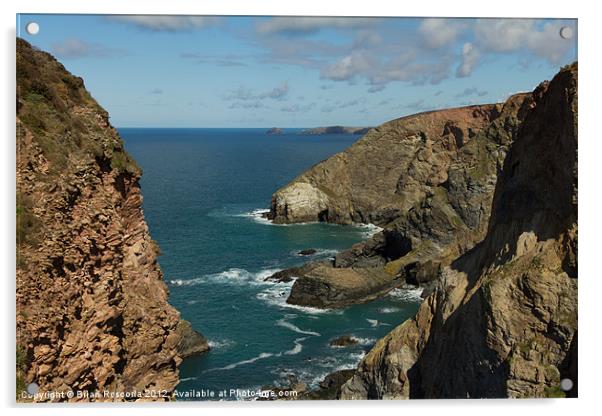 Cornish Seascape St Agnes Acrylic by Brian Roscorla
