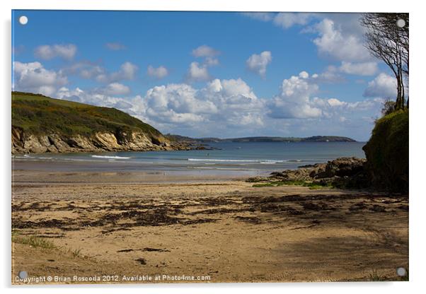 Cornish Seascape Maenporth Acrylic by Brian Roscorla