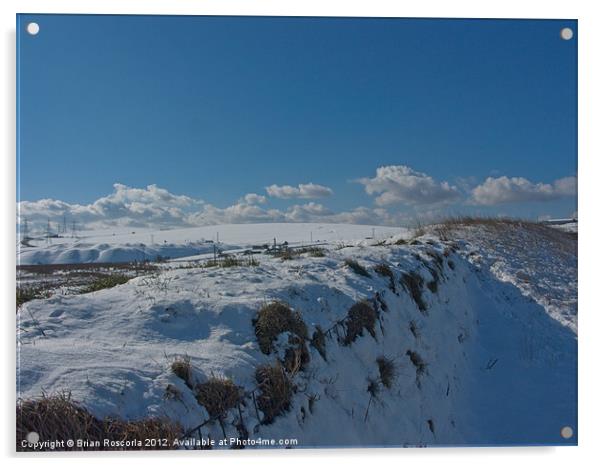 Snow on the Brecon Beacons Acrylic by Brian Roscorla