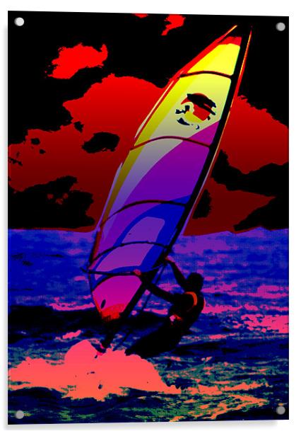 The Wind Surfer Acrylic by Brian Roscorla
