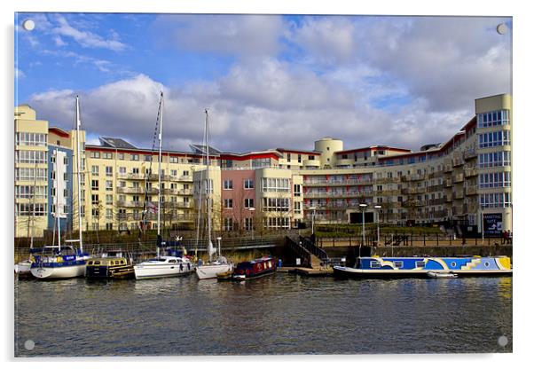 Bristol Harbour Appartments Acrylic by Brian Roscorla