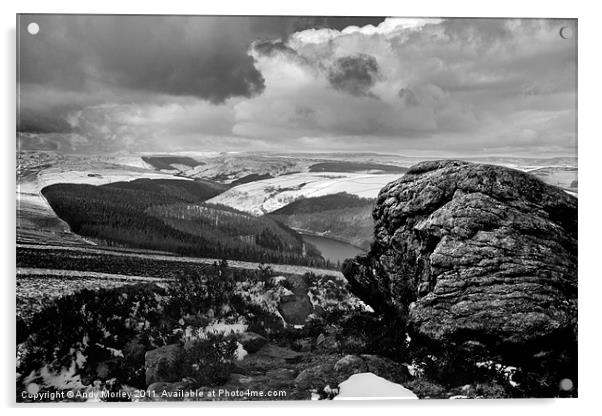 View from Win Hill Acrylic by Andy Morley