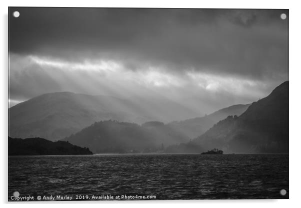 Two views of Ullswater #2: Stormy Acrylic by Andy Morley