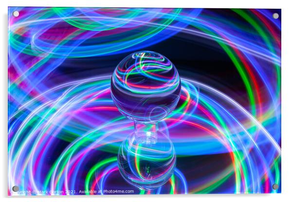 Abstract Crystal Ball Light Painting 1 Acrylic by Mark Gorton