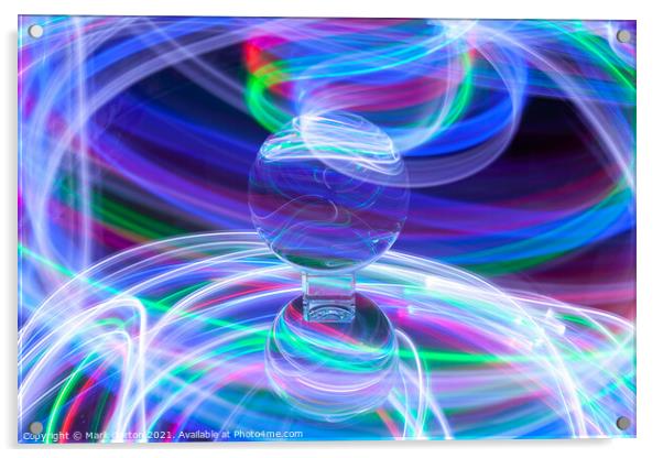 Abstract Crystal Ball Light Painting 2 Acrylic by Mark Gorton