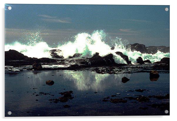 Waves Crashing on Rocks Acrylic by james balzano, jr.