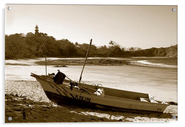 Tritone Boat on Beach Acrylic by james balzano, jr.