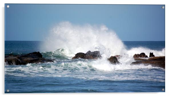 Waves Crashing at Playa Guionnes Acrylic by james balzano, jr.