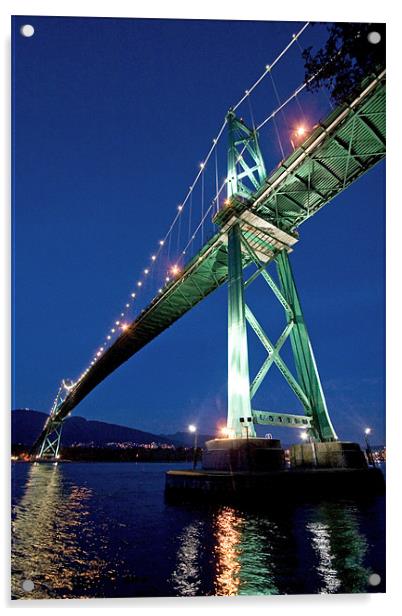 Lions Gate Bridge Acrylic by Andrew Pelvin