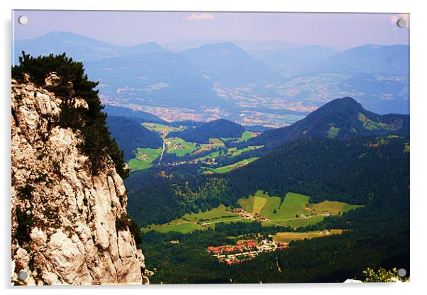 View over Berchetesgarden, Bavaria. Acrylic by charlie Mellow