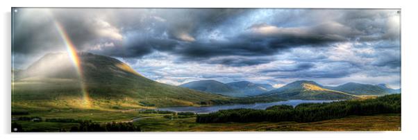 Rainbow Over Rannoch Moor Acrylic by Aj’s Images