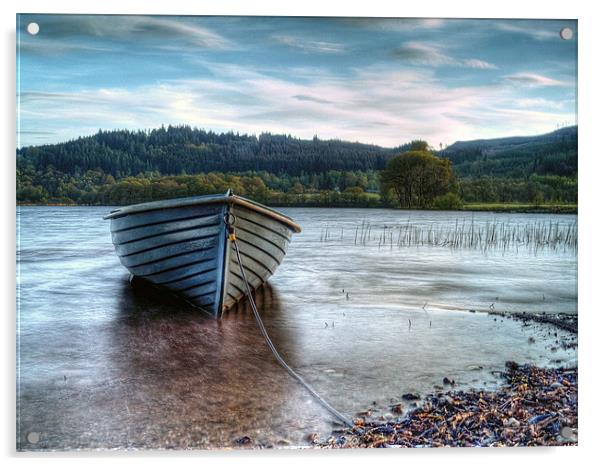 Wooden Boat On Loch Ard Acrylic by Aj’s Images