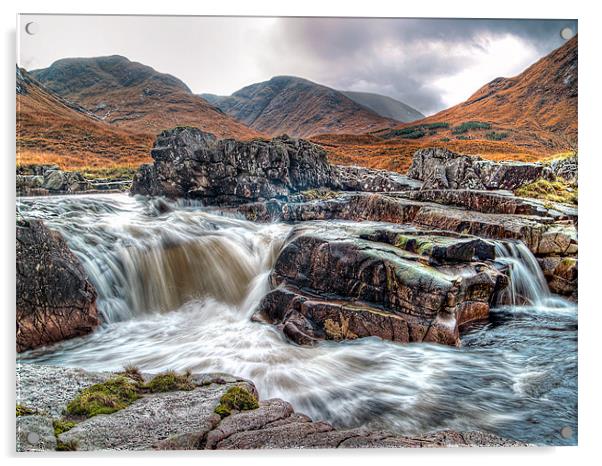 Waterfall On The River Etive Acrylic by Aj’s Images