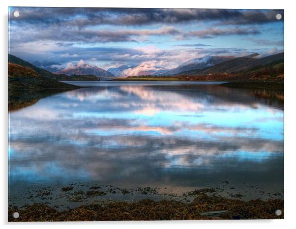 Morning Reflections On Loch Leven Acrylic by Aj’s Images