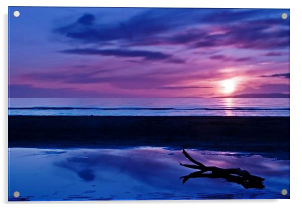 Sunset At Troon Beach Acrylic by Aj’s Images