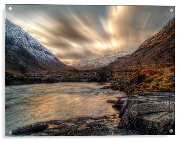 Dusk On The River Etive. Acrylic by Aj’s Images
