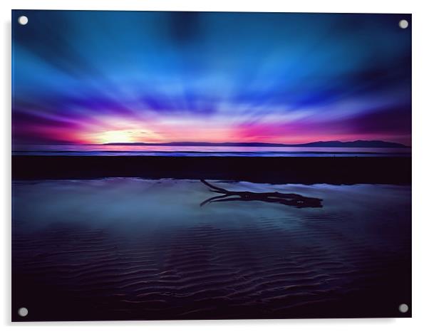 Sunset Over Troon Beach Acrylic by Aj’s Images