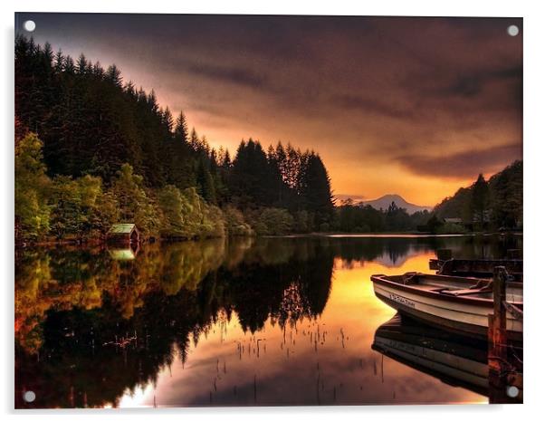 Loch Ard Reflections Acrylic by Aj’s Images