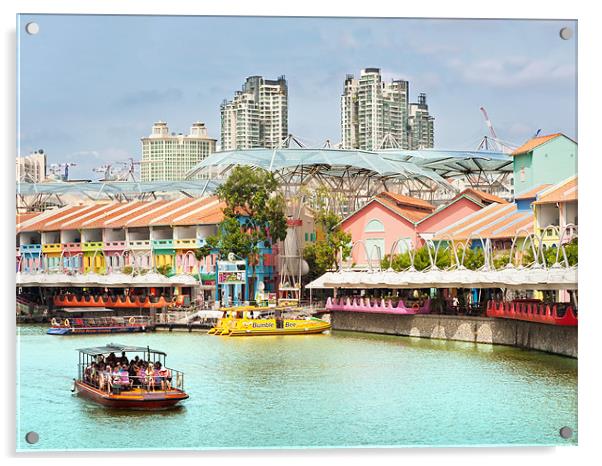Clarke Quay, Singapore Acrylic by Stephen Mole