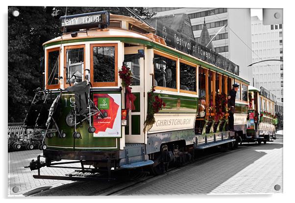 Christchurch, New Zealand tram Acrylic by Stephen Mole
