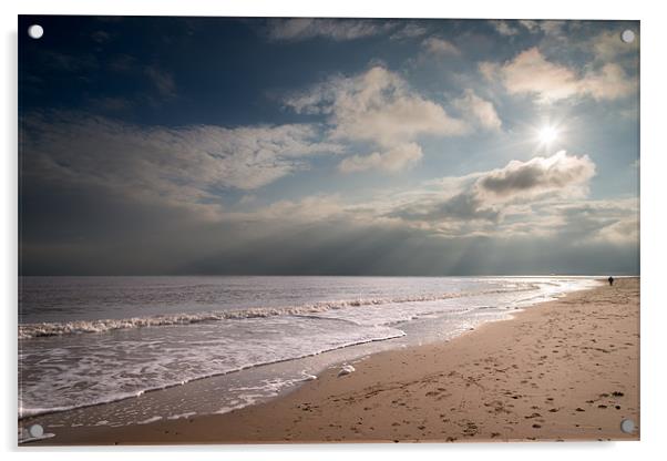 Gorleston Beach looking south Acrylic by Stephen Mole