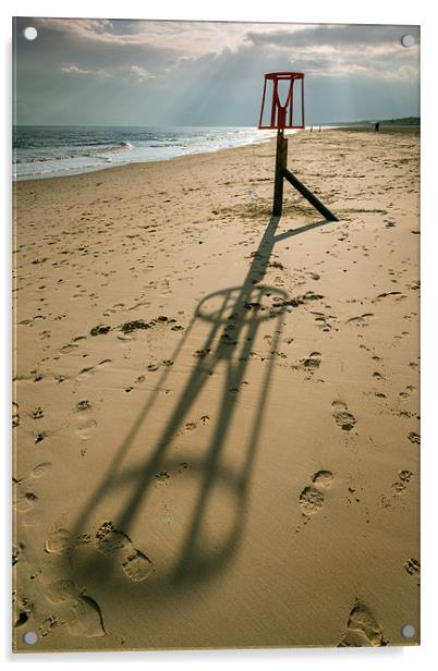 Beacon on Gorleston Beach Acrylic by Stephen Mole