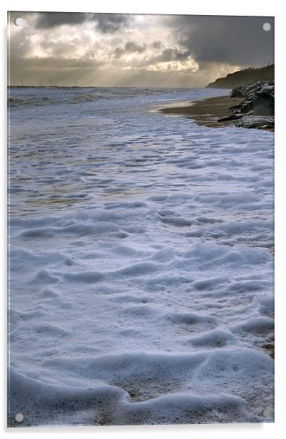 North Sea as snow approaches Acrylic by Stephen Mole