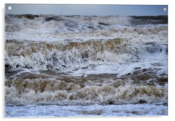 Rough Sea in Norfolk Acrylic by Stephen Mole